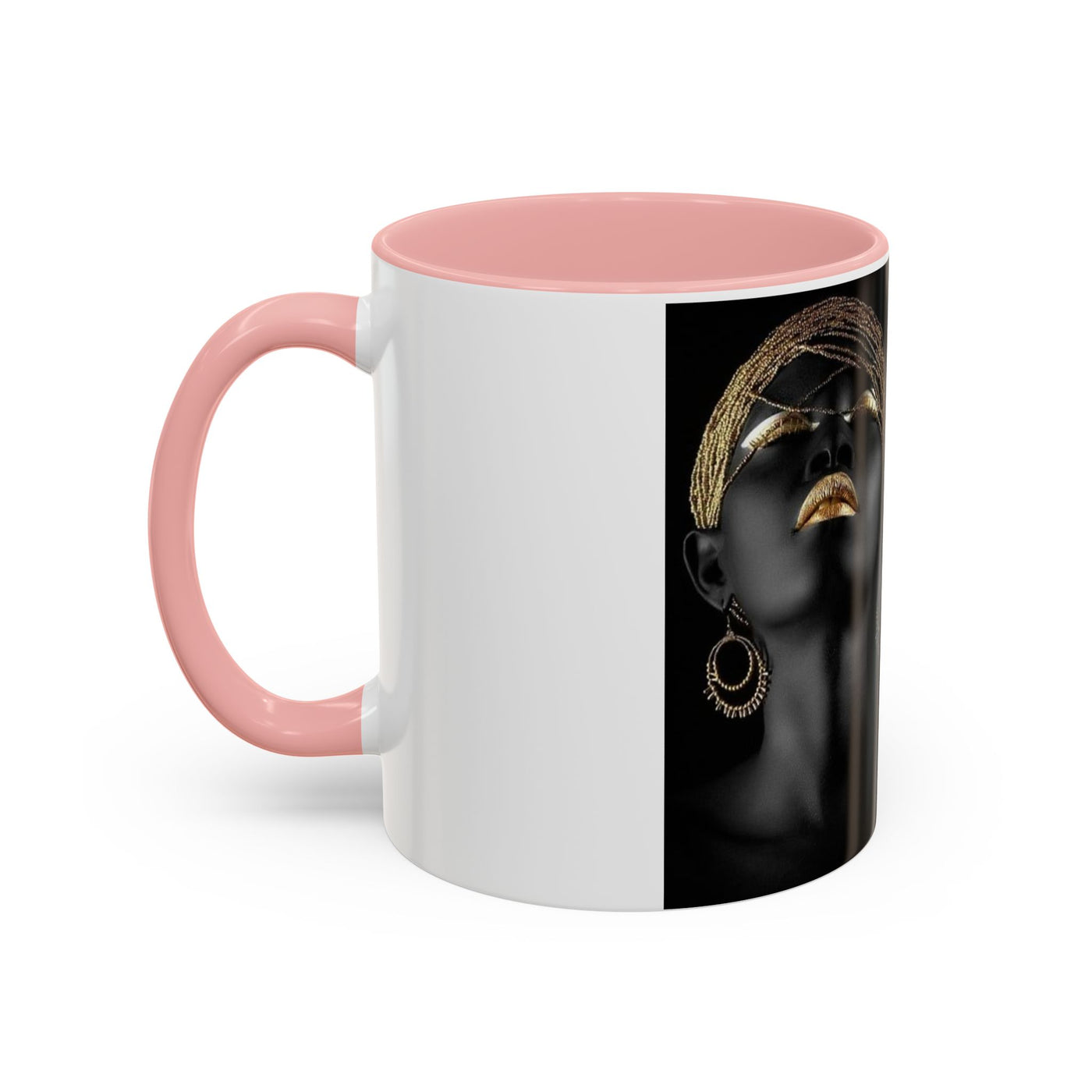 Elegant Black Woman Accent Coffee Mug - Afrocentric Home Decor, Unique Gift, Coffee Cup, Modern Kitchenware, Art Coffee Mug