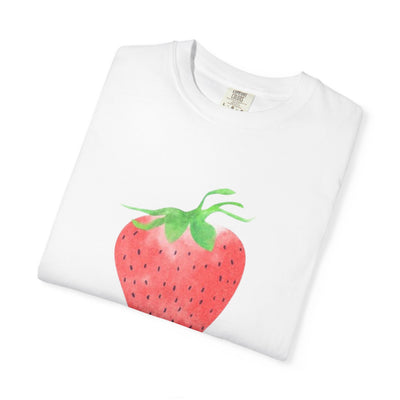 Strawberry Print Unisex T-shirt, Cute Summer Tee, Fruit Lover Gift, Casual Fashion, Eco-Friendly Apparel, Perfect for Picnics