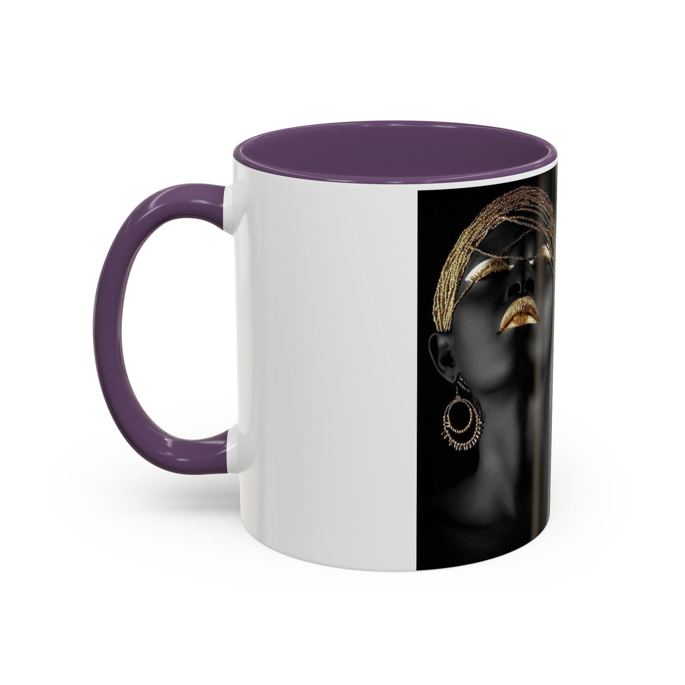 Elegant Black Woman Accent Coffee Mug - Afrocentric Home Decor, Unique Gift, Coffee Cup, Modern Kitchenware, Art Coffee Mug