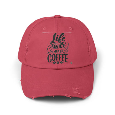 Distressed Coffee Cap | Casual Unisex Hat for Coffee Lovers, Summer Style, Gift for Him/Her, Relaxation, Everyday Wear, Brunch Fashion