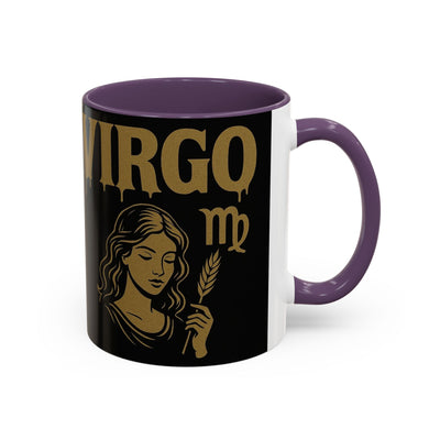 Astrology Virgo Coffee Mug, Zodiac Gift for Virgo Season, Horoscope Mug, Black and Gold Mugs, Astrology Gifts
