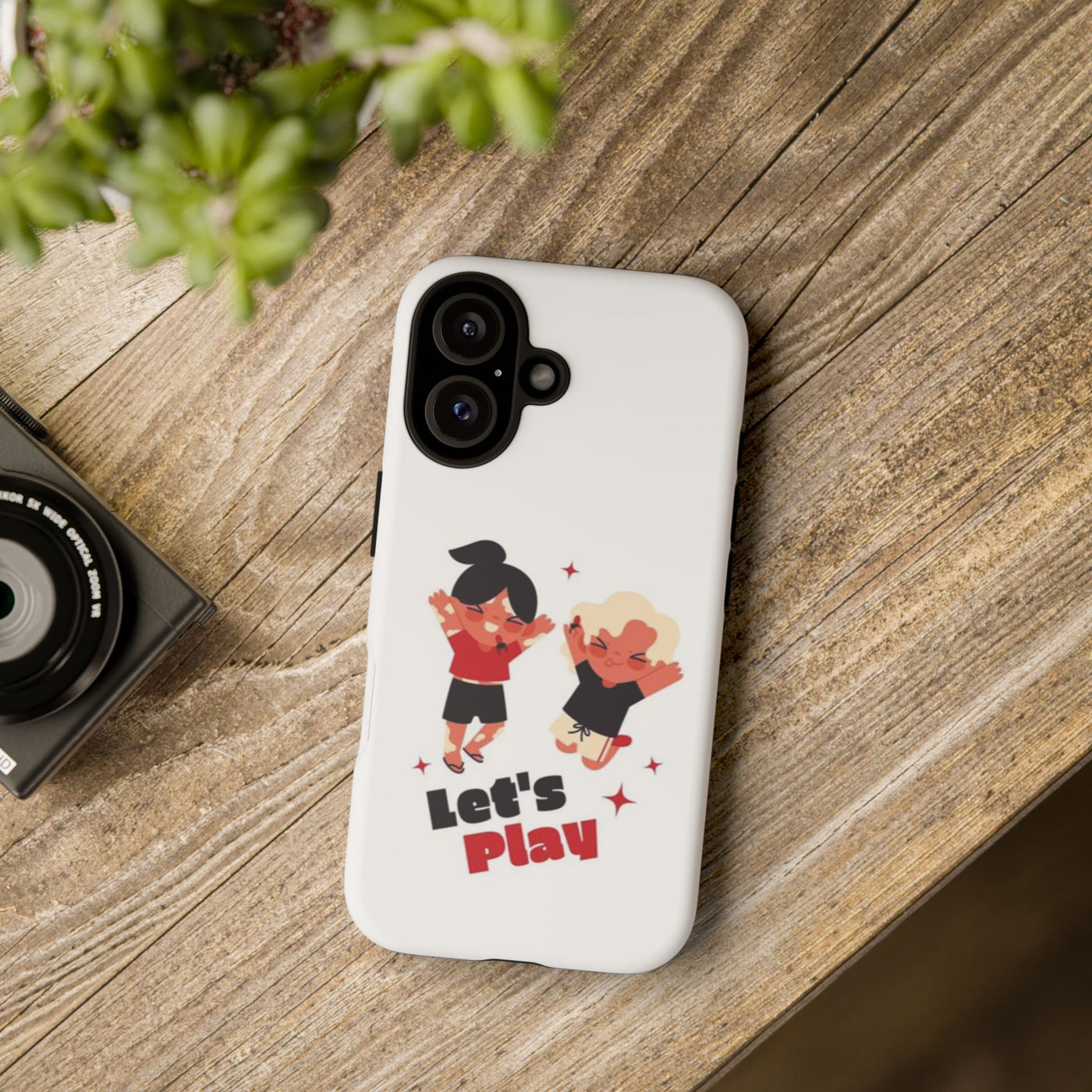 Let's Play Phone Case, Cute Kids Phone Holder, Fun Childrens Accessory, Playful Gift for Kids, Durable Tough Case