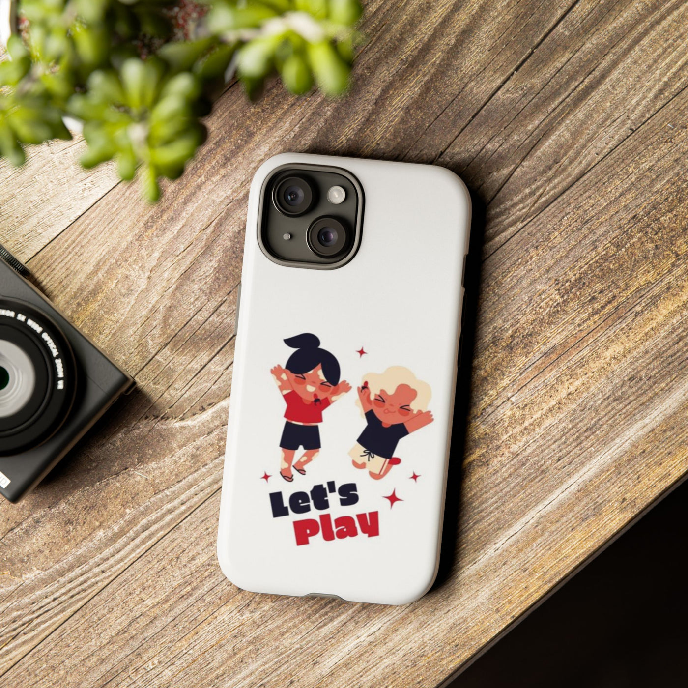 Let's Play Phone Case, Cute Kids Phone Holder, Fun Childrens Accessory, Playful Gift for Kids, Durable Tough Case