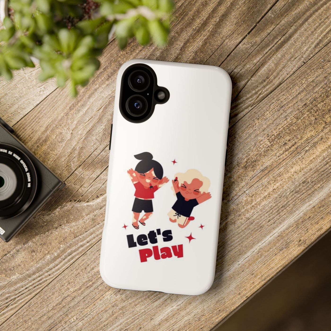 Let's Play Phone Case, Cute Kids Phone Holder, Fun Childrens Accessory, Playful Gift for Kids, Durable Tough Case