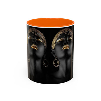 Elegant Black Woman Accent Coffee Mug - Afrocentric Home Decor, Unique Gift, Coffee Cup, Modern Kitchenware, Art Coffee Mug