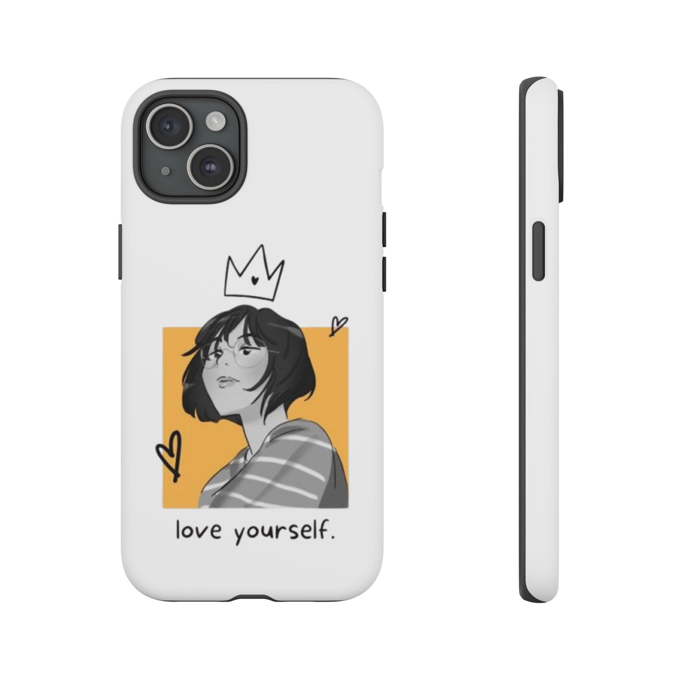 Phone Case with Inspirational Design - Love Yourself, Gift for Friends, Motivational Quote, Cute Phone Cover, Self-love Reminder