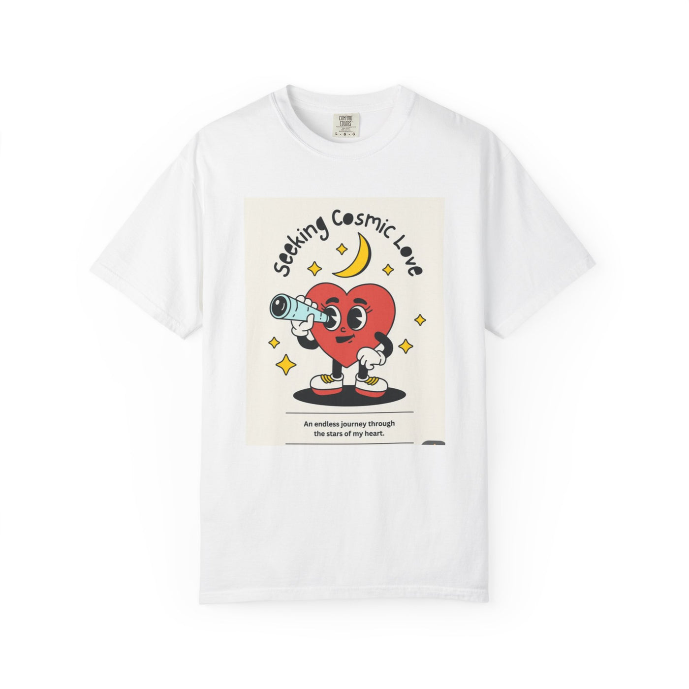 Cosmic Love T-Shirt | Unisex, Garment-Dyed, Cute Heart Design, Perfect for Valentine’s Day, Gifts, Casual Wear, Everyday Style