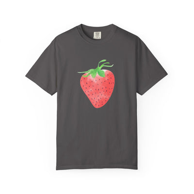 Strawberry Print Unisex T-shirt, Cute Summer Tee, Fruit Lover Gift, Casual Fashion, Eco-Friendly Apparel, Perfect for Picnics