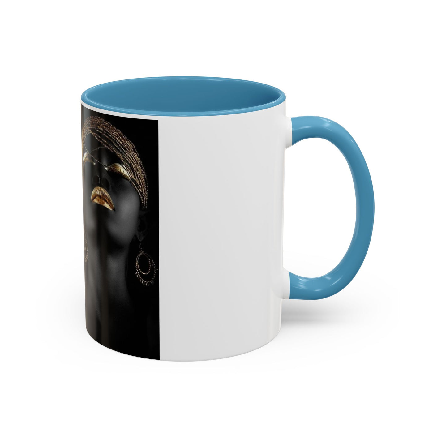 Elegant Black Woman Accent Coffee Mug - Afrocentric Home Decor, Unique Gift, Coffee Cup, Modern Kitchenware, Art Coffee Mug