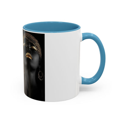 Elegant Black Woman Accent Coffee Mug - Afrocentric Home Decor, Unique Gift, Coffee Cup, Modern Kitchenware, Art Coffee Mug