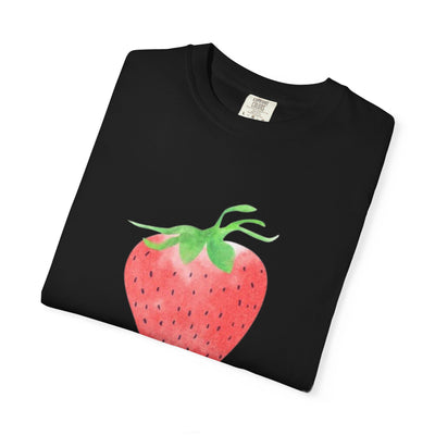 Strawberry Print Unisex T-shirt, Cute Summer Tee, Fruit Lover Gift, Casual Fashion, Eco-Friendly Apparel, Perfect for Picnics