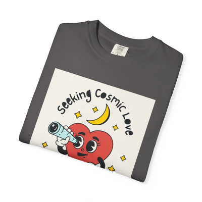 Cosmic Love T-Shirt | Unisex, Garment-Dyed, Cute Heart Design, Perfect for Valentine’s Day, Gifts, Casual Wear, Everyday Style