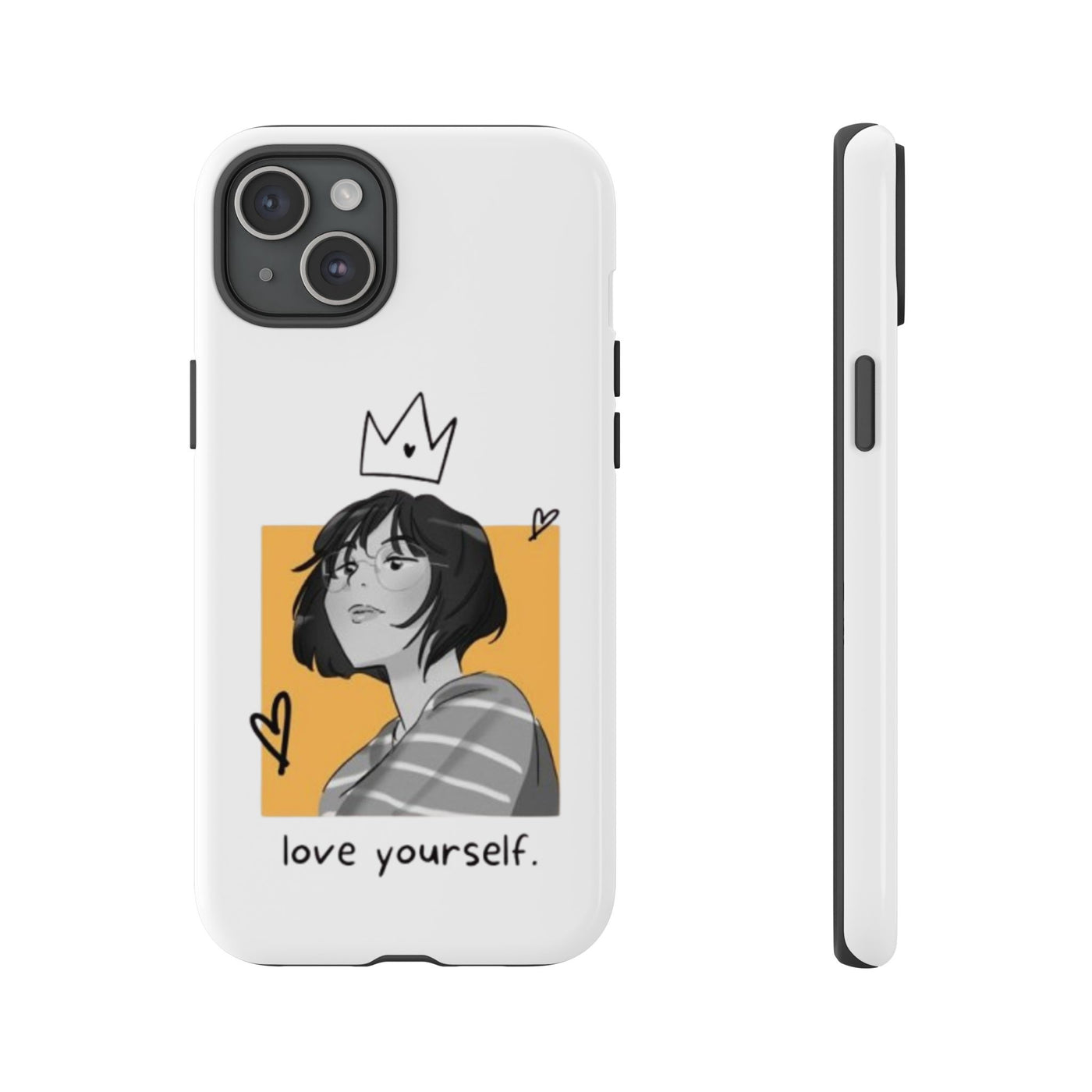 Phone Case with Inspirational Design - Love Yourself, Gift for Friends, Motivational Quote, Cute Phone Cover, Self-love Reminder