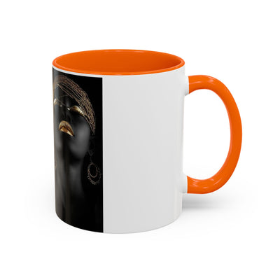 Elegant Black Woman Accent Coffee Mug - Afrocentric Home Decor, Unique Gift, Coffee Cup, Modern Kitchenware, Art Coffee Mug