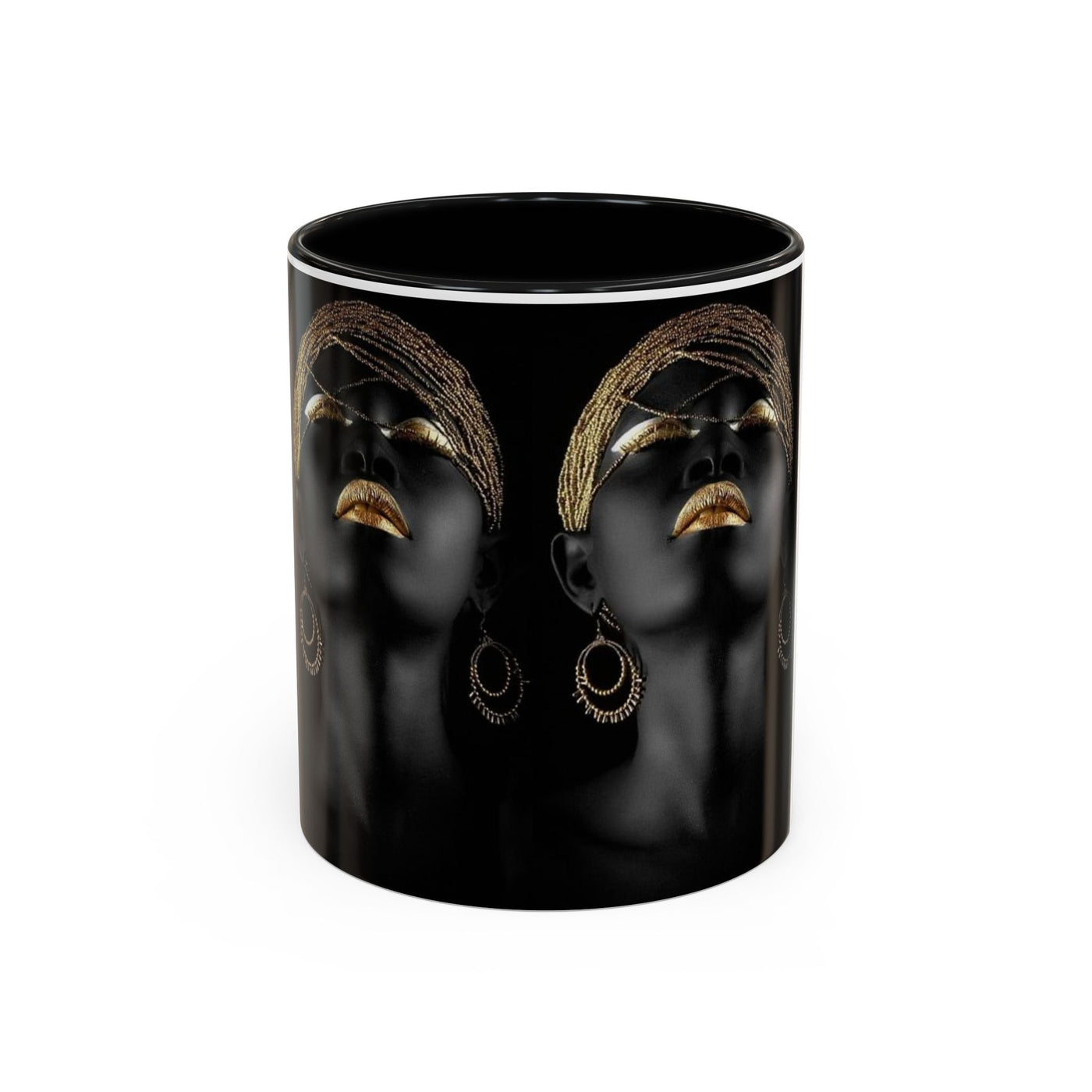Elegant Black Woman Accent Coffee Mug - Afrocentric Home Decor, Unique Gift, Coffee Cup, Modern Kitchenware, Art Coffee Mug