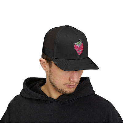 Strawberry Heart Snapback Trucker Cap | Trendy Hat for Summer Vibes, Perfect Gift for Friends, Casual Outings, Festivals, Relaxed Style