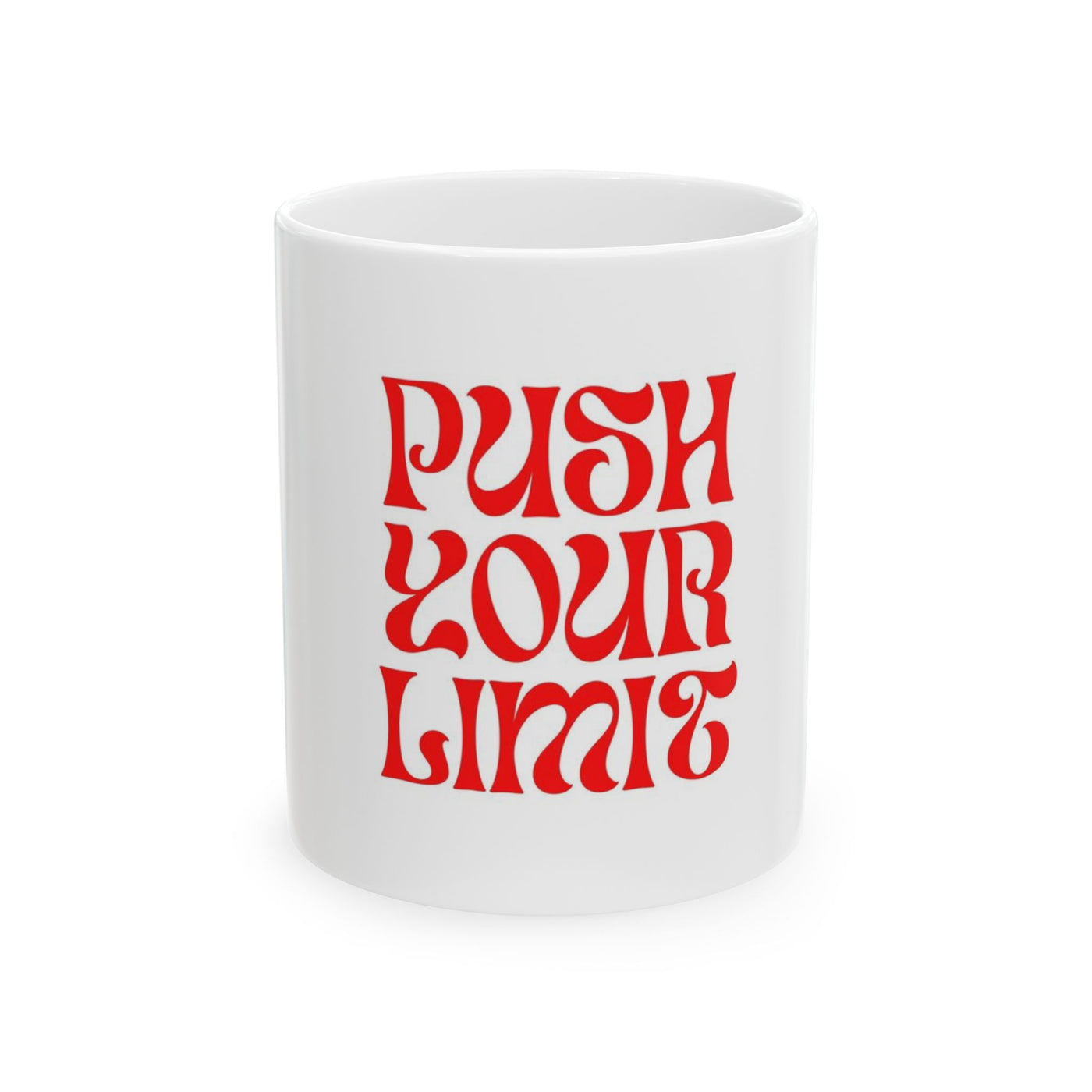 Motivational Ceramic Mug - Push Your Limit, Coffee Cup, Inspirational Drinkware, Gift for Dreamers, Office Desk Mug