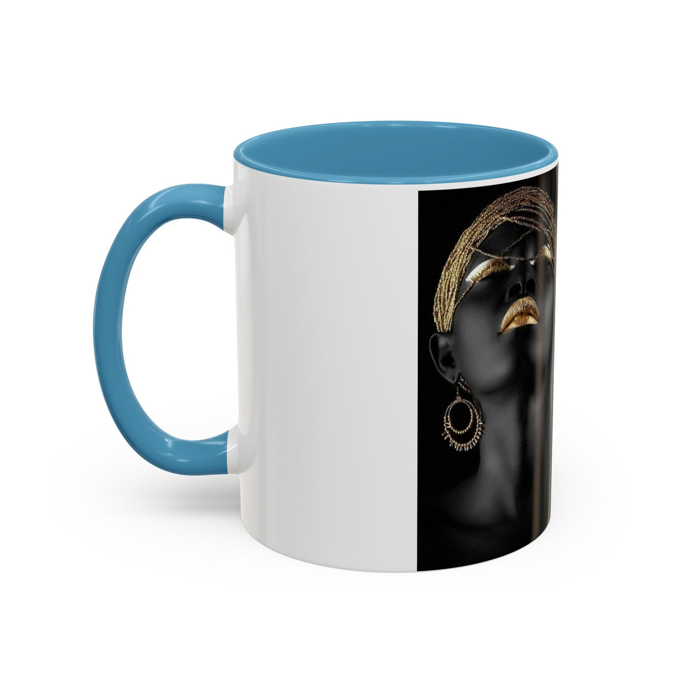 Elegant Black Woman Accent Coffee Mug - Afrocentric Home Decor, Unique Gift, Coffee Cup, Modern Kitchenware, Art Coffee Mug