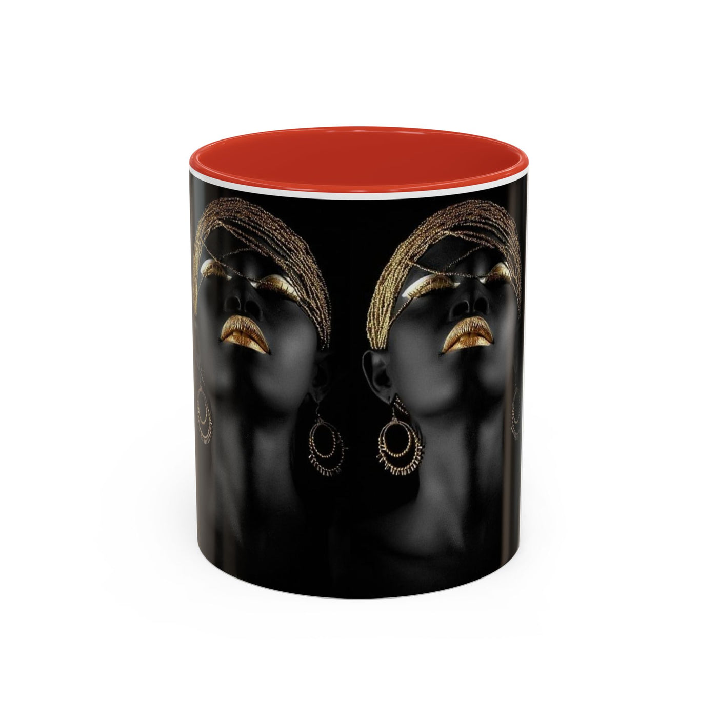 Elegant Black Woman Accent Coffee Mug - Afrocentric Home Decor, Unique Gift, Coffee Cup, Modern Kitchenware, Art Coffee Mug