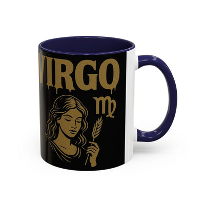 Astrology Virgo Coffee Mug, Zodiac Gift for Virgo Season, Horoscope Mug, Black and Gold Mugs, Astrology Gifts