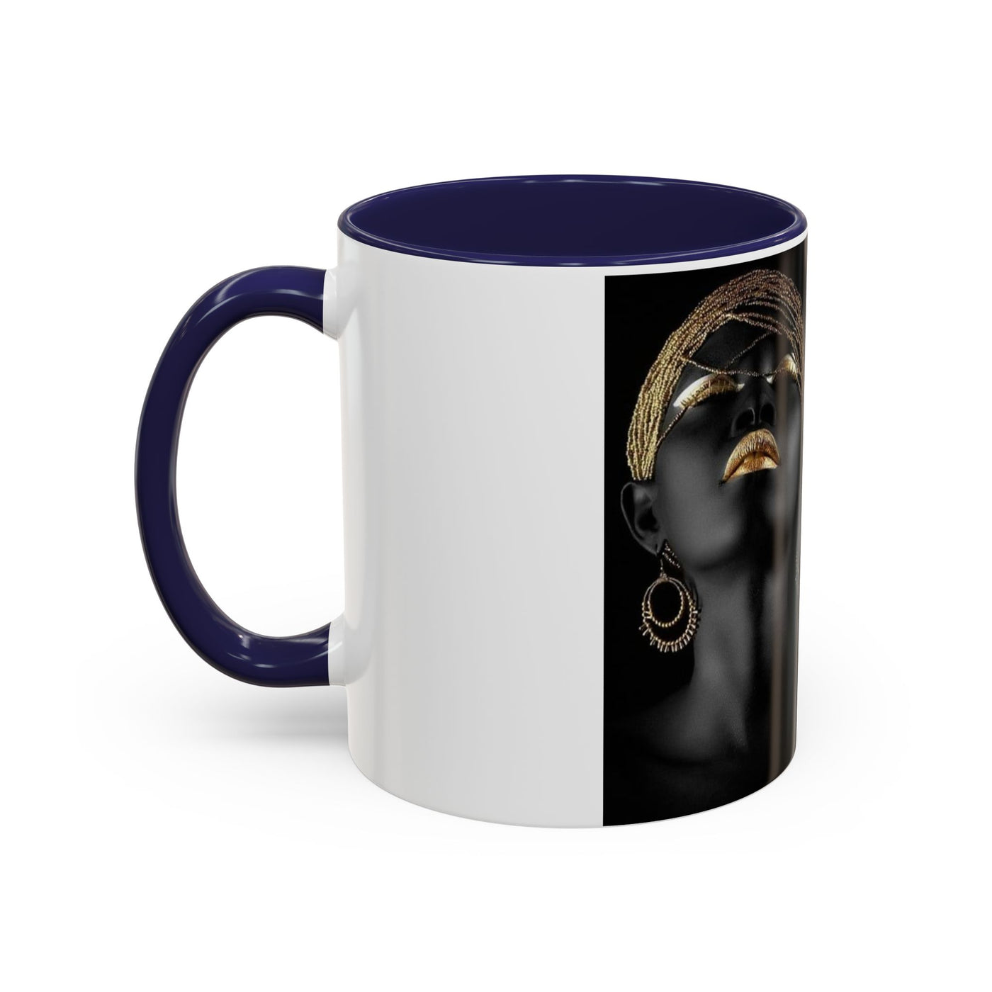 Elegant Black Woman Accent Coffee Mug - Afrocentric Home Decor, Unique Gift, Coffee Cup, Modern Kitchenware, Art Coffee Mug