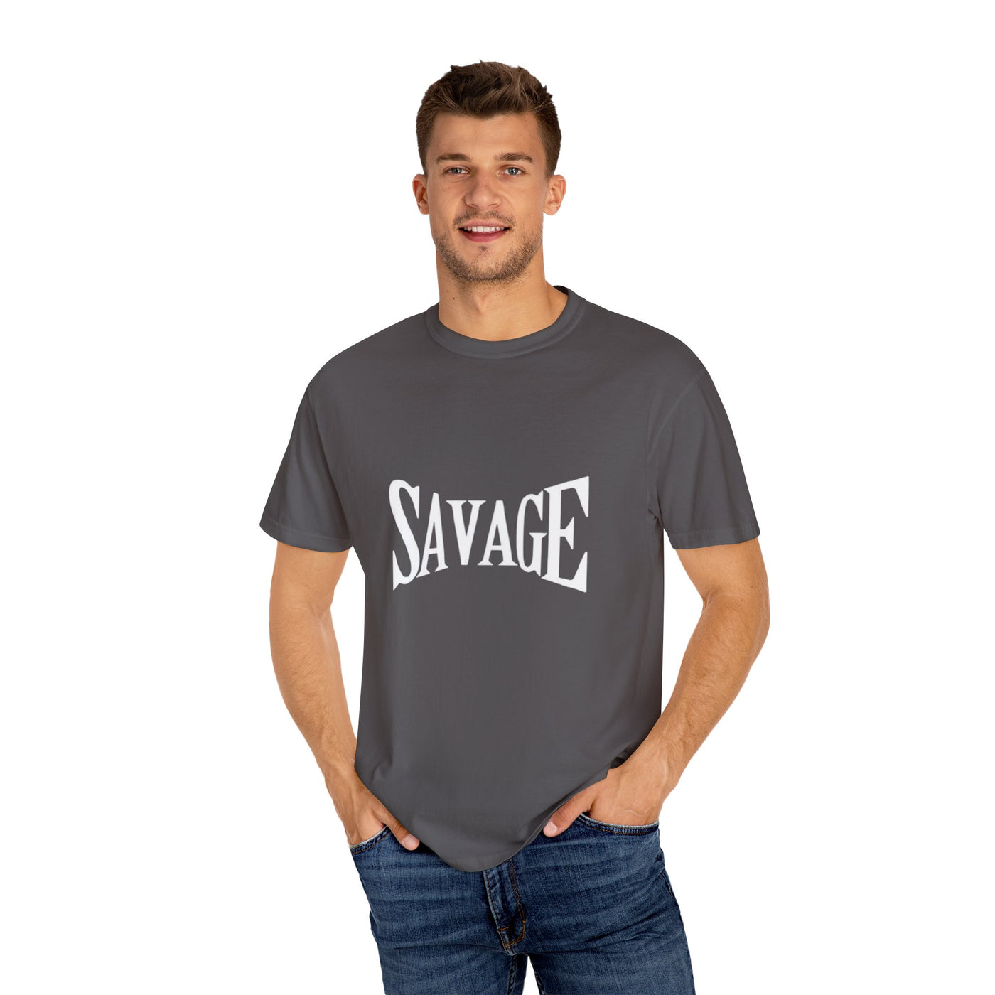 Savage Unisex Garment-Dyed T-Shirt | Casual Everyday Wear, Gifts for Friends, Trendy Fashion, Fun Streetwear, Birthday Celebrations