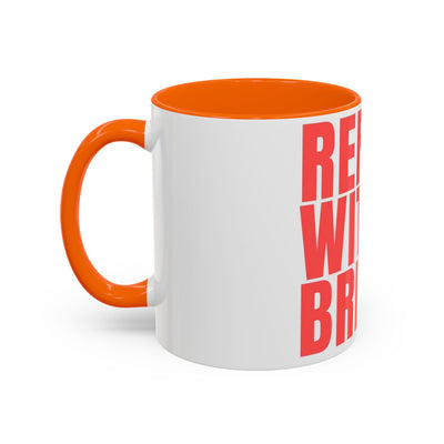 Refuel with Brew Accent Coffee Mug | Perfect Gift for Coffee Lovers, Daily Motivation, Home Office Decor, Birthday Mug, Unique Drinkware