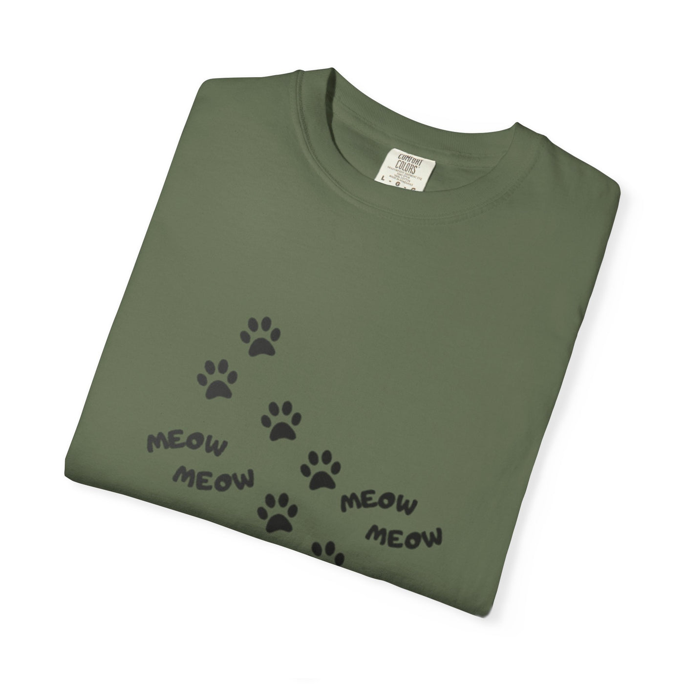 Cute Cat-Themed Garment-Dyed T-Shirt, Animal Lover Gift, Fun Casual Wear, Summer Tee, Pet Lovers Shirt