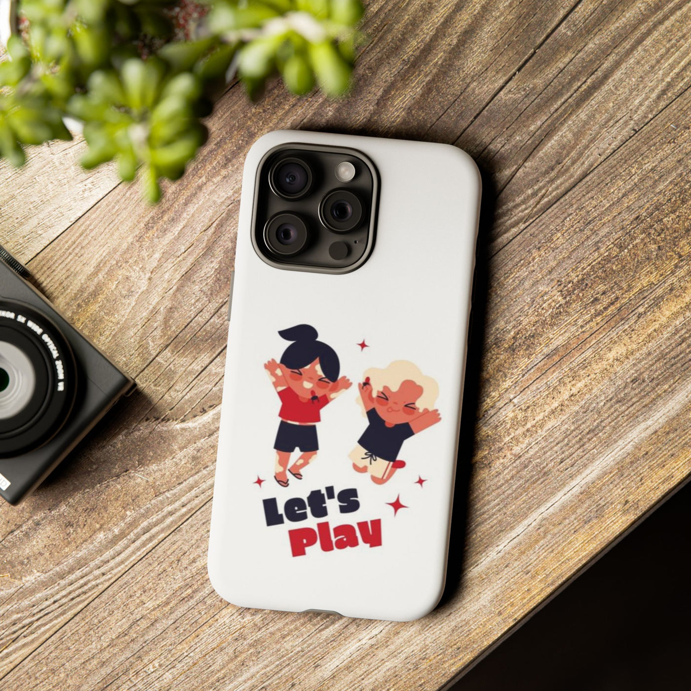 Let's Play Phone Case, Cute Kids Phone Holder, Fun Childrens Accessory, Playful Gift for Kids, Durable Tough Case