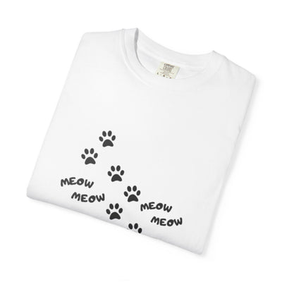 Cute Cat-Themed Garment-Dyed T-Shirt, Animal Lover Gift, Fun Casual Wear, Summer Tee, Pet Lovers Shirt