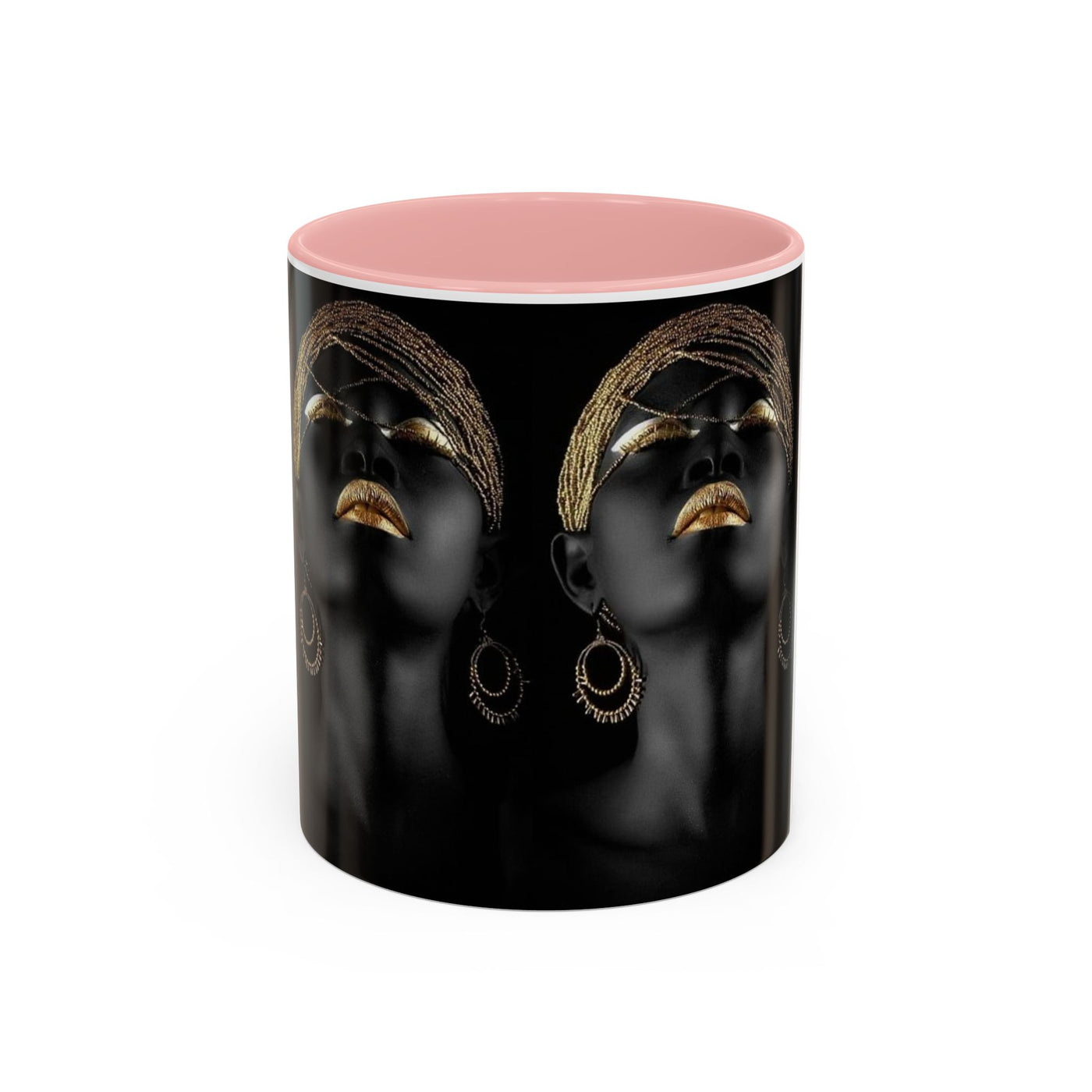 Elegant Black Woman Accent Coffee Mug - Afrocentric Home Decor, Unique Gift, Coffee Cup, Modern Kitchenware, Art Coffee Mug