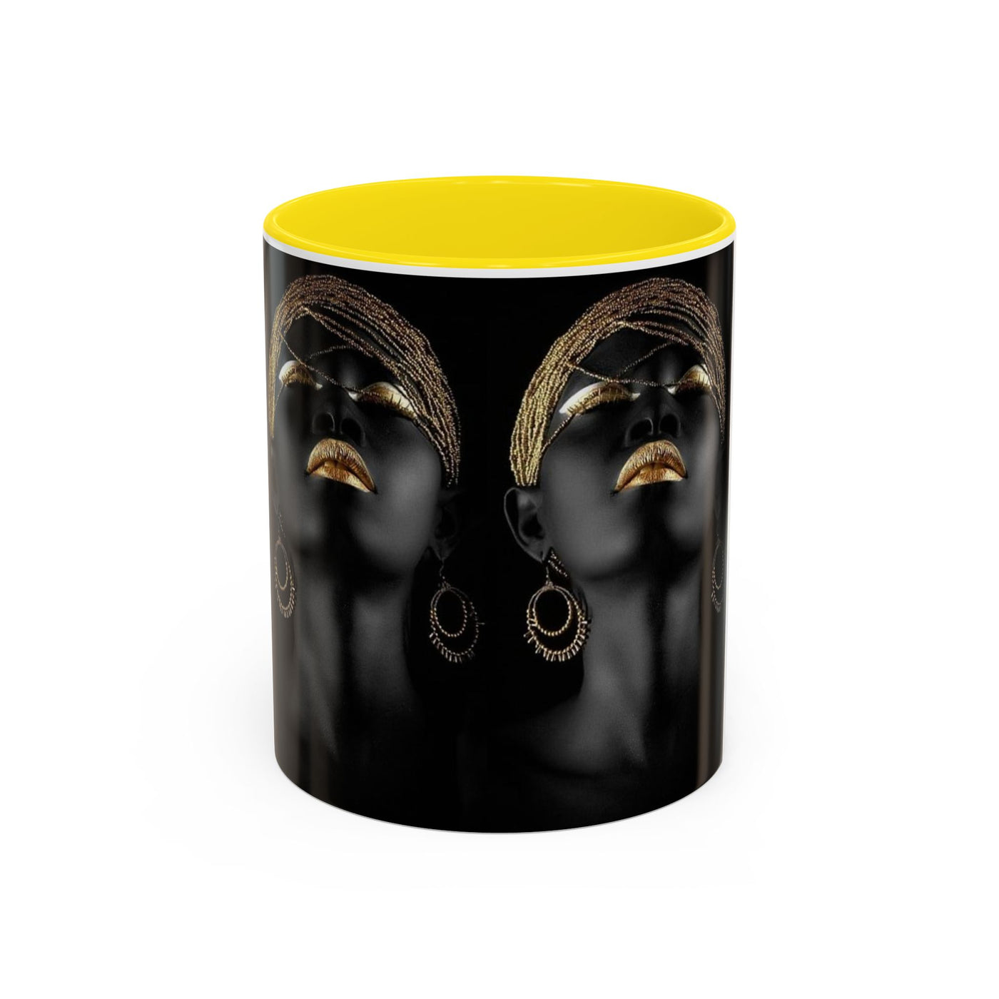 Elegant Black Woman Accent Coffee Mug - Afrocentric Home Decor, Unique Gift, Coffee Cup, Modern Kitchenware, Art Coffee Mug
