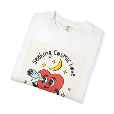 Cosmic Love T-Shirt | Unisex, Garment-Dyed, Cute Heart Design, Perfect for Valentine’s Day, Gifts, Casual Wear, Everyday Style