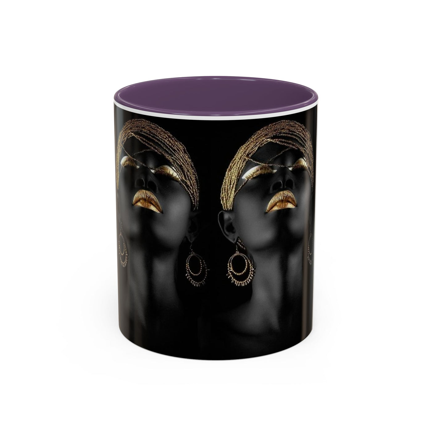 Elegant Black Woman Accent Coffee Mug - Afrocentric Home Decor, Unique Gift, Coffee Cup, Modern Kitchenware, Art Coffee Mug