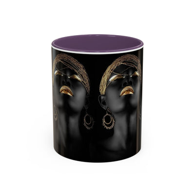 Elegant Black Woman Accent Coffee Mug - Afrocentric Home Decor, Unique Gift, Coffee Cup, Modern Kitchenware, Art Coffee Mug