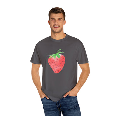 Strawberry Print Unisex T-shirt, Cute Summer Tee, Fruit Lover Gift, Casual Fashion, Eco-Friendly Apparel, Perfect for Picnics