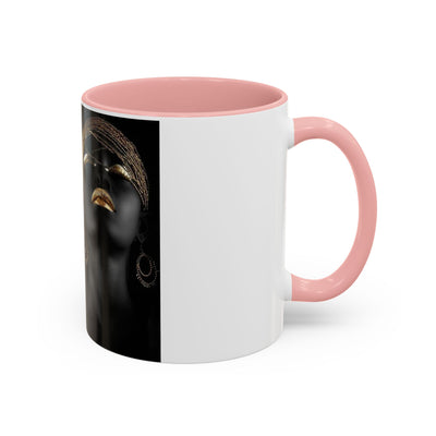 Elegant Black Woman Accent Coffee Mug - Afrocentric Home Decor, Unique Gift, Coffee Cup, Modern Kitchenware, Art Coffee Mug