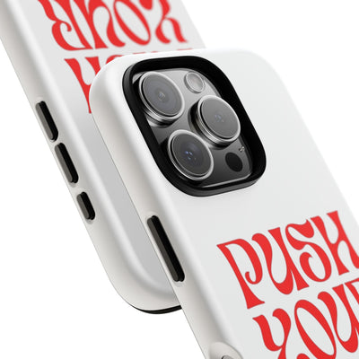 Bold Motivational Phone Case, Push Your Limit, Gym Lovers, Gift for Students, Inspiring Tech Accessory