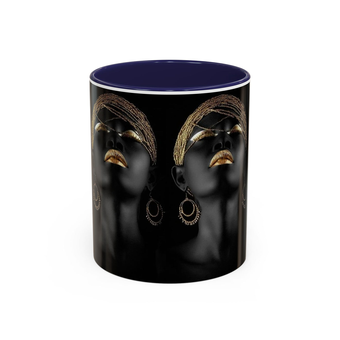 Elegant Black Woman Accent Coffee Mug - Afrocentric Home Decor, Unique Gift, Coffee Cup, Modern Kitchenware, Art Coffee Mug