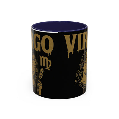 Astrology Virgo Coffee Mug, Zodiac Gift for Virgo Season, Horoscope Mug, Black and Gold Mugs, Astrology Gifts