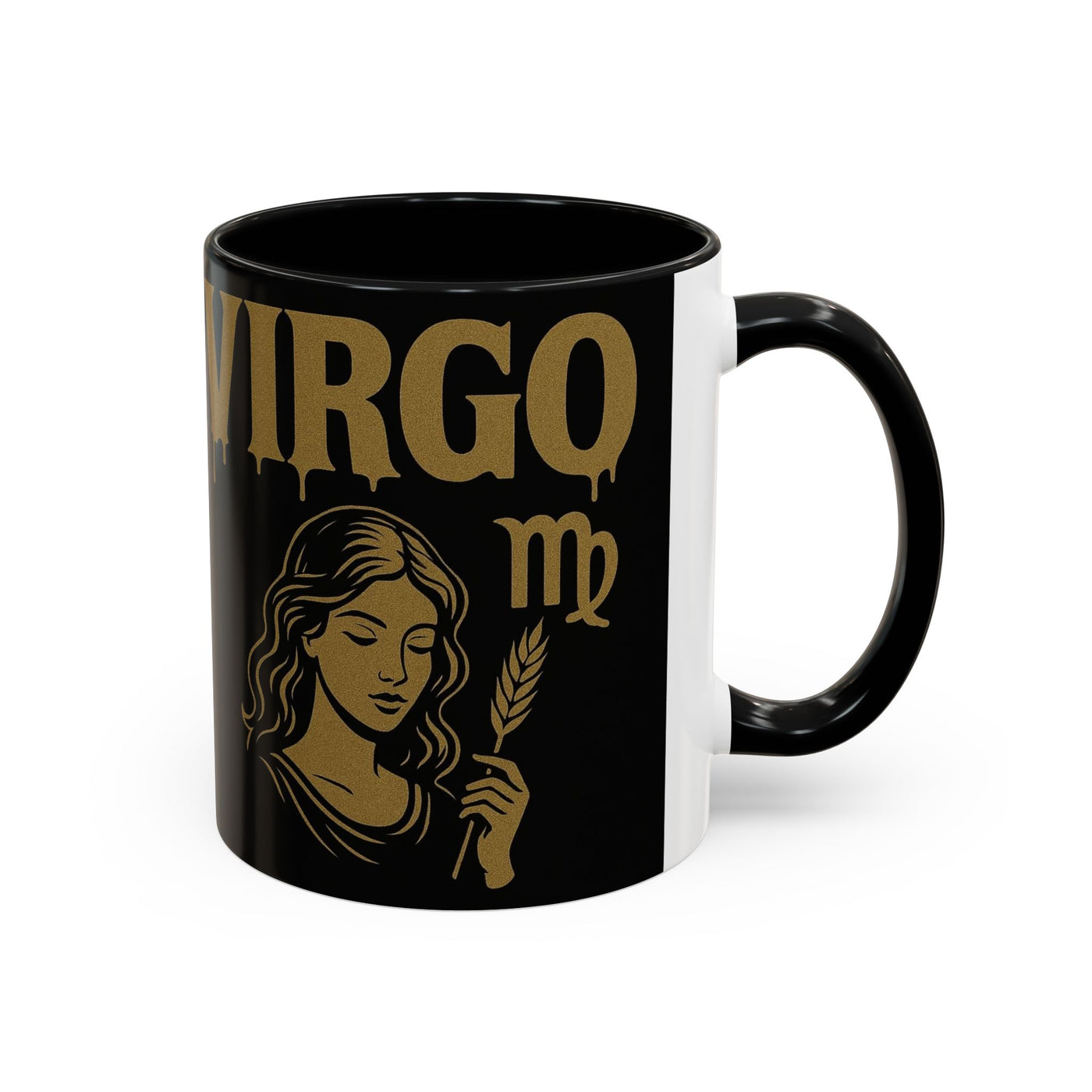 Astrology Virgo Coffee Mug, Zodiac Gift for Virgo Season, Horoscope Mug, Black and Gold Mugs, Astrology Gifts