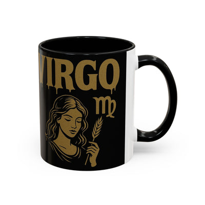 Astrology Virgo Coffee Mug, Zodiac Gift for Virgo Season, Horoscope Mug, Black and Gold Mugs, Astrology Gifts