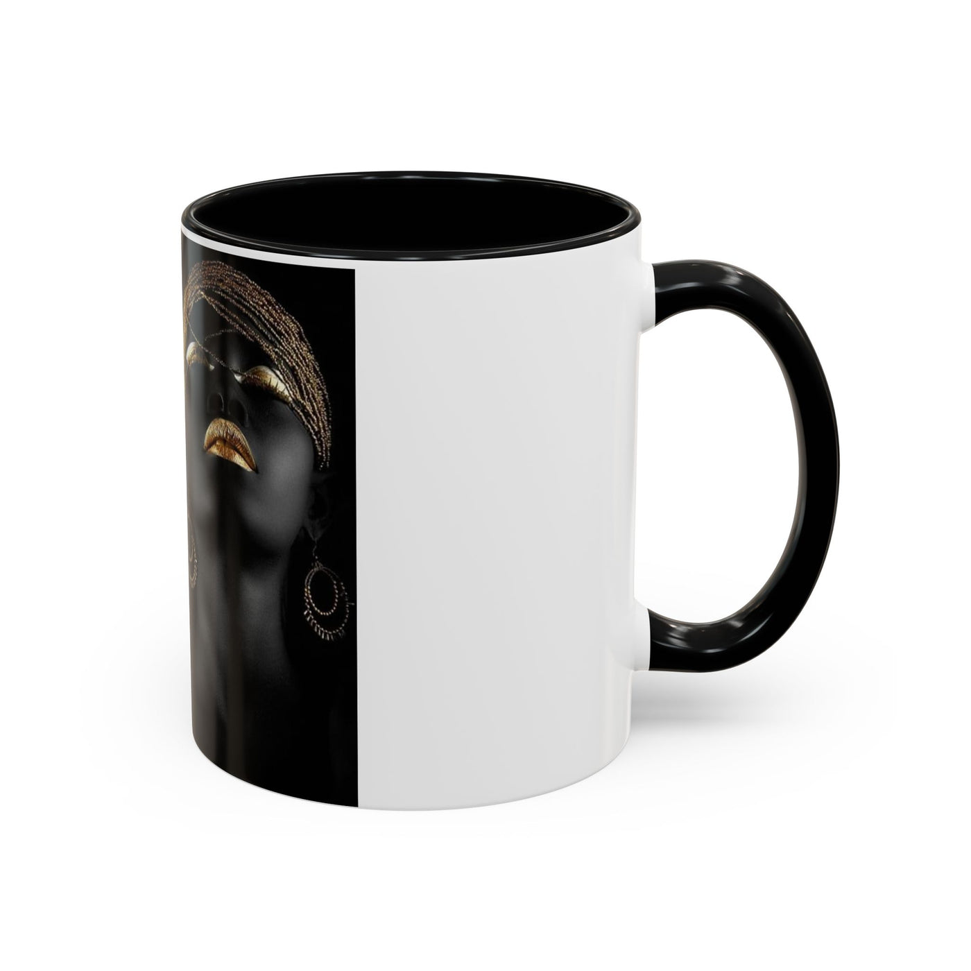 Elegant Black Woman Accent Coffee Mug - Afrocentric Home Decor, Unique Gift, Coffee Cup, Modern Kitchenware, Art Coffee Mug