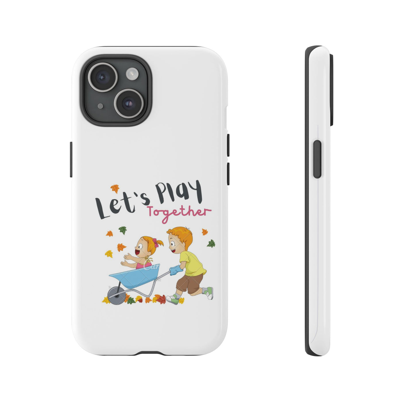 Children's Phone Case, Cute Kids Design, Let's Play Together, Gift for Parents, Fun and Playful Accessories, Fall Vibes
