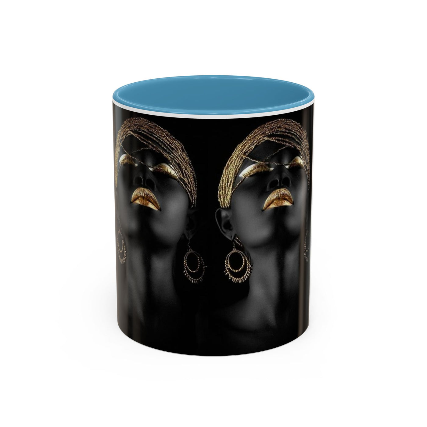 Elegant Black Woman Accent Coffee Mug - Afrocentric Home Decor, Unique Gift, Coffee Cup, Modern Kitchenware, Art Coffee Mug