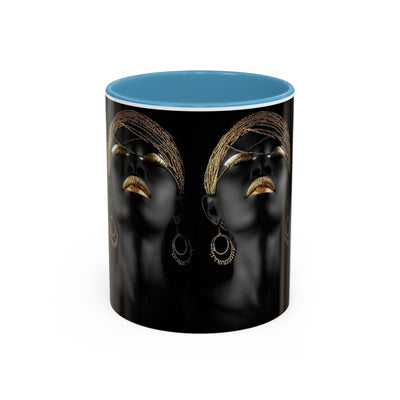 Elegant Black Woman Accent Coffee Mug - Afrocentric Home Decor, Unique Gift, Coffee Cup, Modern Kitchenware, Art Coffee Mug