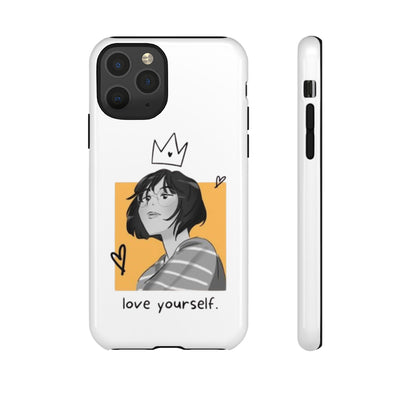Phone Case with Inspirational Design - Love Yourself, Gift for Friends, Motivational Quote, Cute Phone Cover, Self-love Reminder