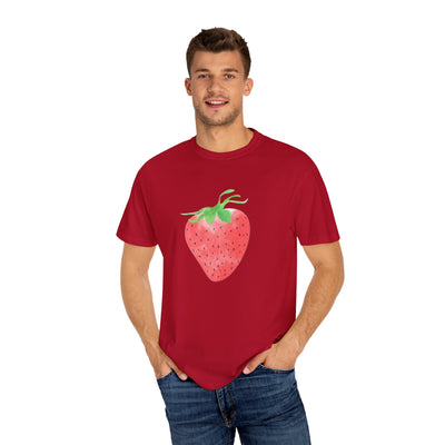 Strawberry Print Unisex T-shirt, Cute Summer Tee, Fruit Lover Gift, Casual Fashion, Eco-Friendly Apparel, Perfect for Picnics