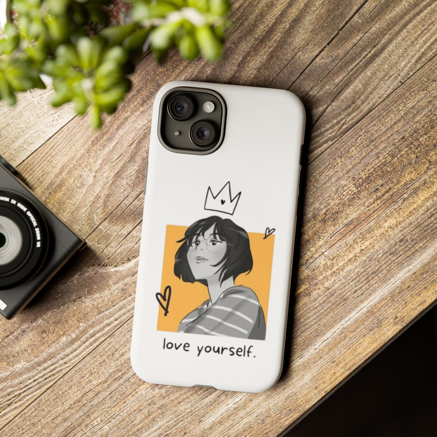 Phone Case with Inspirational Design - Love Yourself, Gift for Friends, Motivational Quote, Cute Phone Cover, Self-love Reminder
