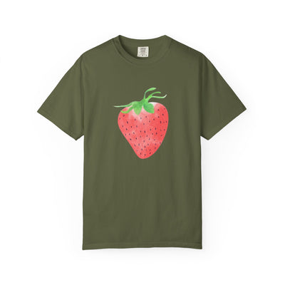 Strawberry Print Unisex T-shirt, Cute Summer Tee, Fruit Lover Gift, Casual Fashion, Eco-Friendly Apparel, Perfect for Picnics